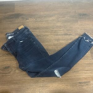 American Eagle Outfitters Navy Blue Distressed Skinny Jeans